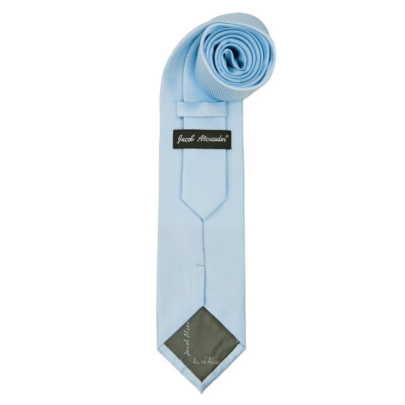 Jacob Alexander Men's Woven Subtle Mini Squares Regular Length Neck Tie - Sky Blue - Image 3